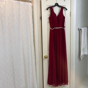 Burgundy evening gown